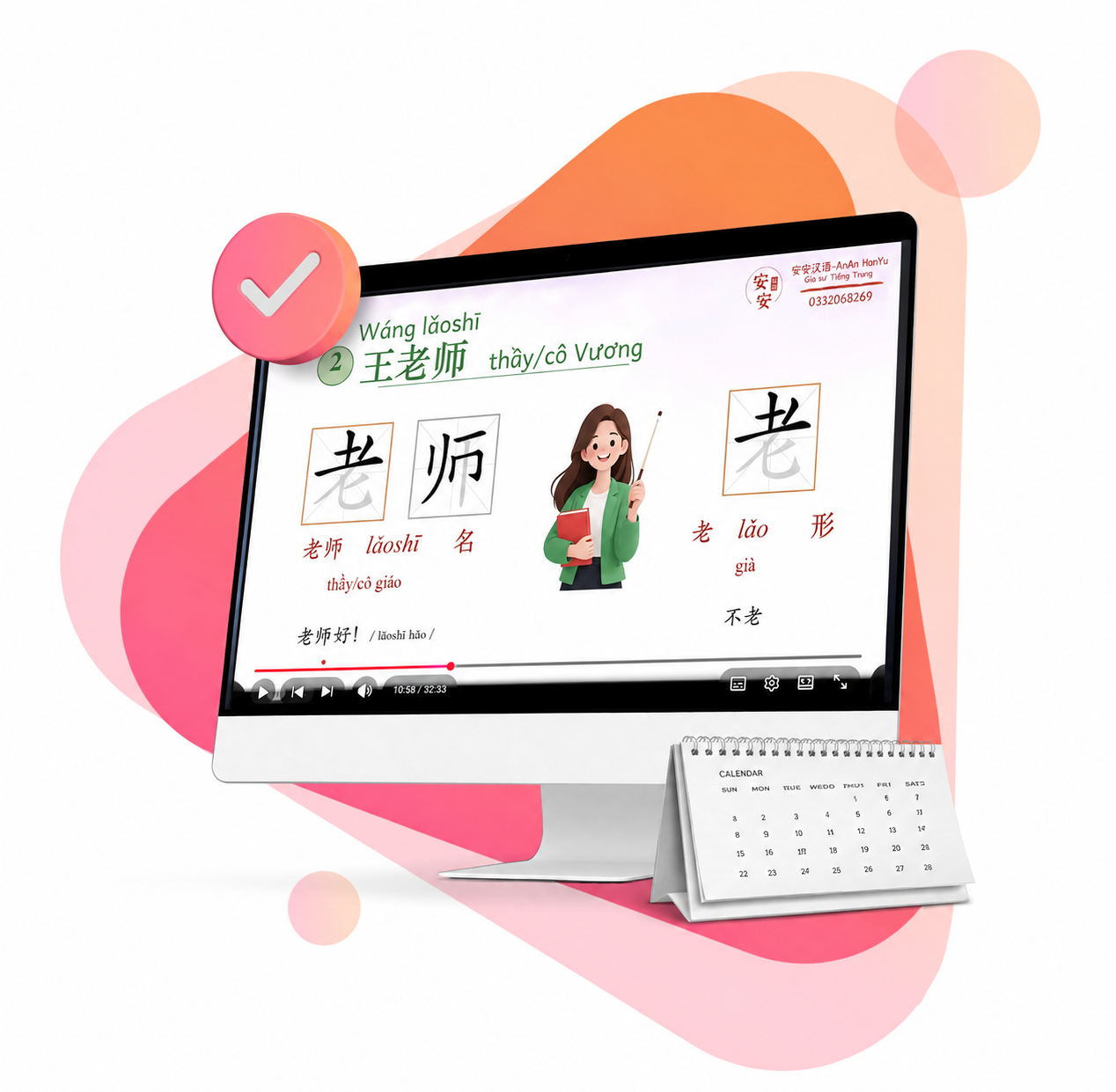 Minh hoạ học Tiếng Trung qua video